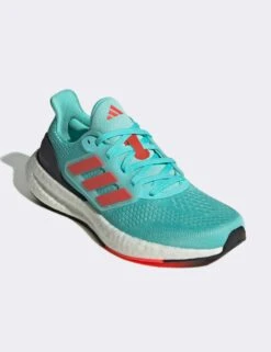 ADIDAS Pureboost 23 Shoes - Flash Aqua/Bright Red/Crystal White 12 ADIDAS Pureboost 23 Shoes - Flash Aqua/Bright Red/Crystal White -The Sports Edit adidas pureboost 23 shoes aqua red white if2389 5
