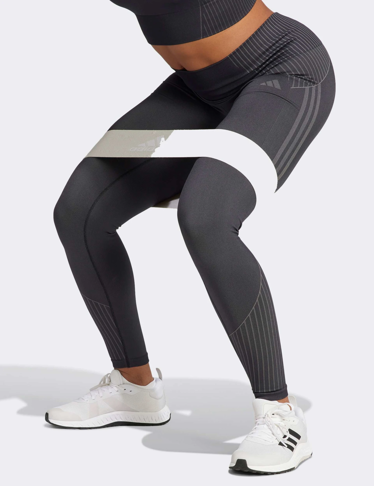 ADIDAS Seamless Branded 7/8 Leggings - Black 5 ADIDAS Seamless Branded 7/8 Leggings - Black - Image 3