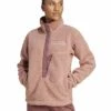 ADIDAS Terrex Xploric High Pile Fleece Pullover Sweatshirt - Warm Clay -The Sports Edit adidas terrex xploric high pile fleece pullover sweatshirt clay jf9065 1