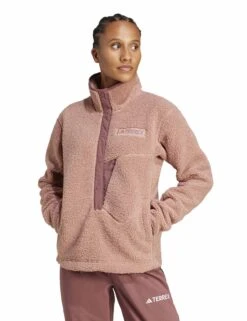 ADIDAS Terrex Xploric High Pile Fleece Pullover Sweatshirt - Warm Clay