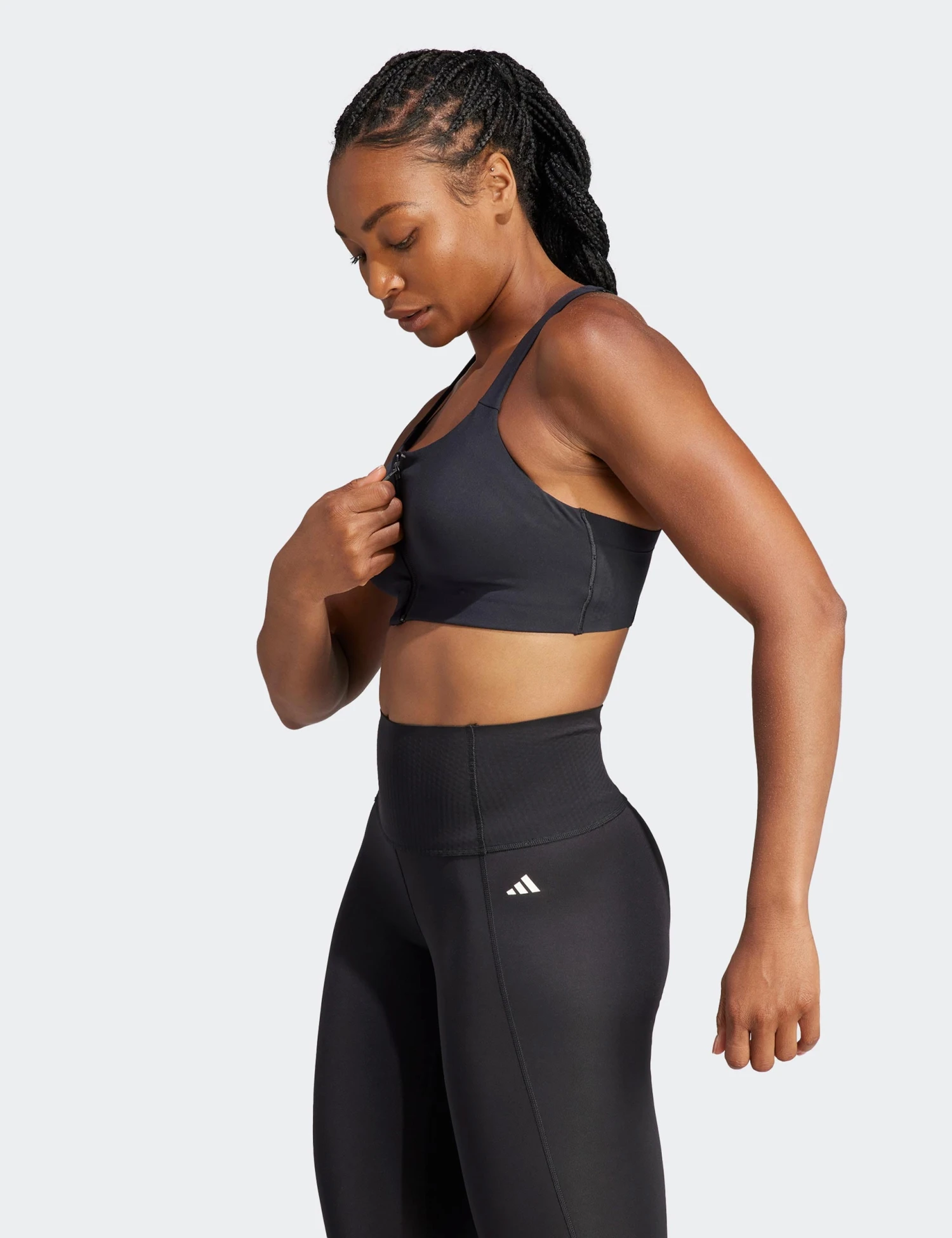ADIDAS TLRD Impact Luxe High-Support Zip Bra - Black 7 ADIDAS TLRD Impact Luxe High-Support Zip Bra - Black - Image 5