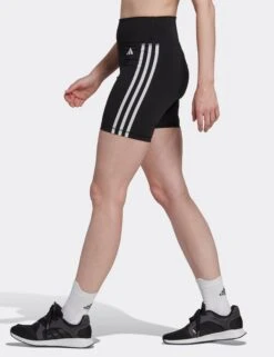 ADIDAS Training Essentials 3-Stripes High Waisted Short Leggings - Black 13 ADIDAS Training Essentials 3-Stripes High Waisted Short Leggings - Black -The Sports Edit adidas training essentials 3 stripes hw short leggings black hk9964 7