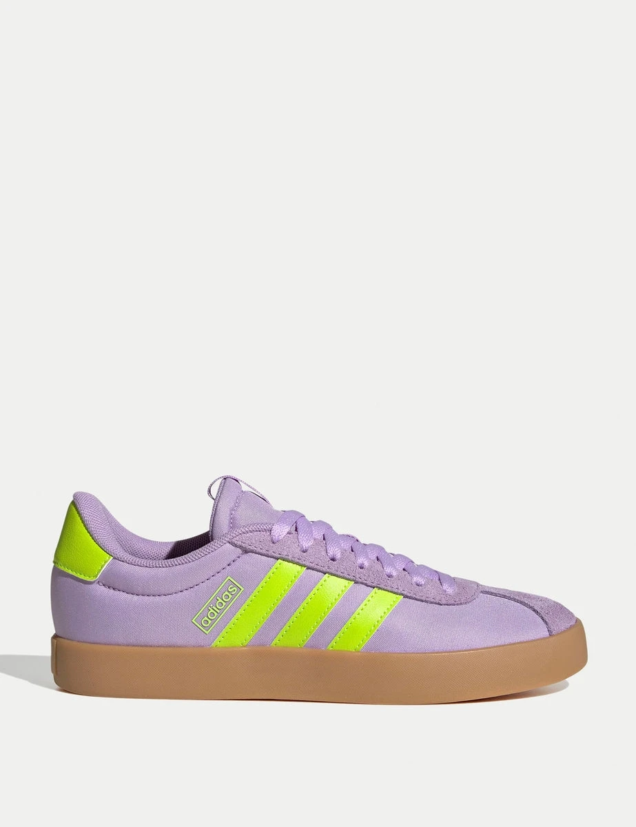 ADIDAS VL Court 3.0 Shoes - Powder Plum/Solar Slime/Lucid Lemon 3 ADIDAS VL Court 3.0 Shoes - Powder Plum/Solar Slime/Lucid Lemon