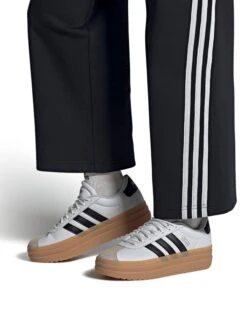 ADIDAS VL Court Bold Shoes - Cloud White/Core Black/Wonder Beige -The Sports Edit adidas vl court bold shoes white black beige ih3083 7