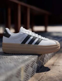 ADIDAS VL Court Bold Shoes - Cloud White/Core Black/Wonder Beige -The Sports Edit adidas vl court bold shoes white black beige ih3083 8