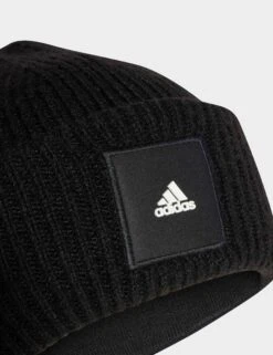 ADIDAS Wide Cuff Beanie - Black 8 ADIDAS Wide Cuff Beanie - Black -The Sports Edit adidas wide cuff beanie black ib2650 3