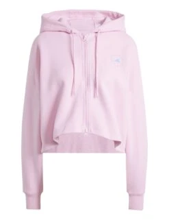 Cropped Hoodie - True Pink -The Sports Edit adidas x stella mccartney cropped hoodie true pink it2538 2