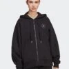 Full-Zip Hoodie - Black/White 2 Full-Zip Hoodie - Black/White -The Sports Edit adidas x stella mccartney full zip hoodie black white HR2200 1
