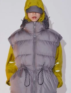 Long Padded Jacket - Brown -The Sports Edit adidas x stella mccartney long padded winter jacket brown it5737 4