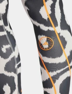 TruePace Long Running Leggings - Chalk Pearl/Black -The Sports Edit adidas x stella mccartney truepace long running leggings pearl black it3324 4