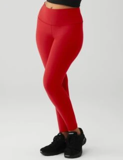 7/8 High Waisted Airbrush Legging - Classic Red -The Sports Edit alo yoga 7 8 hw airbrush legging classic red W5604R 2