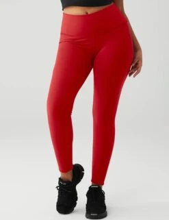 7/8 High Waisted Airbrush Legging - Classic Red -The Sports Edit alo yoga 7 8 hw airbrush legging classic red W5604R 4