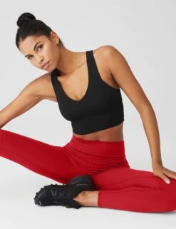 7/8 High Waisted Airbrush Legging - Classic Red -The Sports Edit alo yoga 7 8 hw airbrush legging classic red W5604R 5