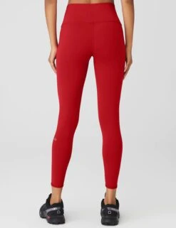 7/8 High Waisted Airbrush Legging - Classic Red -The Sports Edit alo yoga 7 8 hw airbrush legging classic red W5604R 8