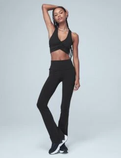 Airbrush High Waisted Bootcut Legging - Black -The Sports Edit alo yoga airbrush high waist bootcut legging black W51118R 5