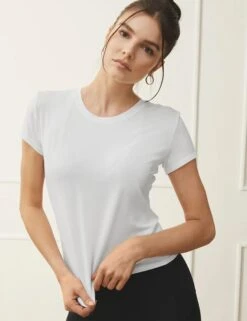 All Day Short Sleeve - White -The Sports Edit alo yoga all day short sleeve white W1430R 2