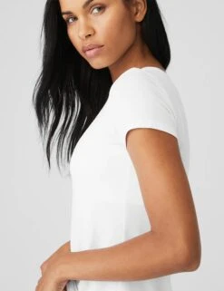 All Day Short Sleeve - White -The Sports Edit alo yoga all day short sleeve white W1430R 3