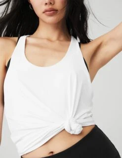Don't Get It Twisted Tank - White -The Sports Edit alo yoga dont get it twisted tank white W2709R 3