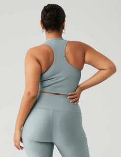 Goddess Ribbed Cropped Racerback Tank - Cosmic Grey 15 Goddess Ribbed Cropped Racerback Tank - Cosmic Grey -The Sports Edit alo yoga goddess ribbed cropped racerback tank cosmic grey W9565R 3