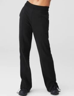 High Waisted Free Time Straight Leg Sweatpant - Black