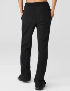 High Waisted Free Time Straight Leg Sweatpant - Black -The Sports Edit alo yoga hw free time straight leg sweatpant black W51203R 4