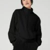 Micro Sherpa Solstice Coverup - Black -The Sports Edit alo yoga micro sherpa solstice coverup black W3612R 1