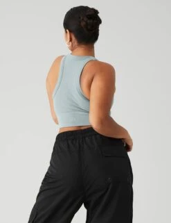 Seamless Delight High Neck Bra - Cosmic Grey 9 Seamless Delight High Neck Bra - Cosmic Grey -The Sports Edit alo yoga seamless delight high neck bra cosmic grey W9536R 4