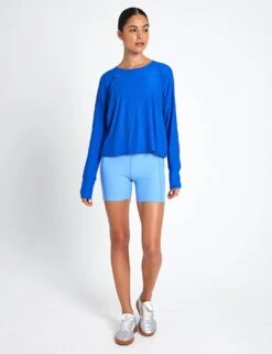 Beyond Yoga Featherweight Daydreamer Pullover - Court Blue Heather -The Sports Edit beyond yoga Featherweight Daydreamer Pullover Court Blue Heather LWSD7792 CTBLHS 0017
