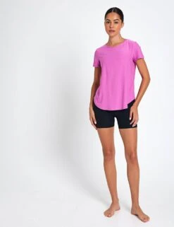 Beyond Yoga Featherweight On The Down Low Tee - Sunset Violet Heather -The Sports Edit beyond yoga Featherweight On The Down Low Tee Sunset Violet Heather LWSD7670 STVHS 0013