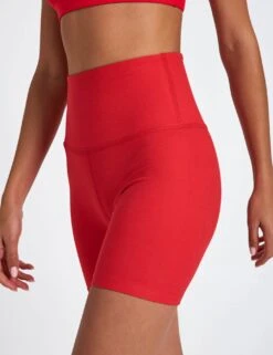 Beyond Yoga Spacedye Keep Pace 5" Biker Short - Candy Apple Red Heather
