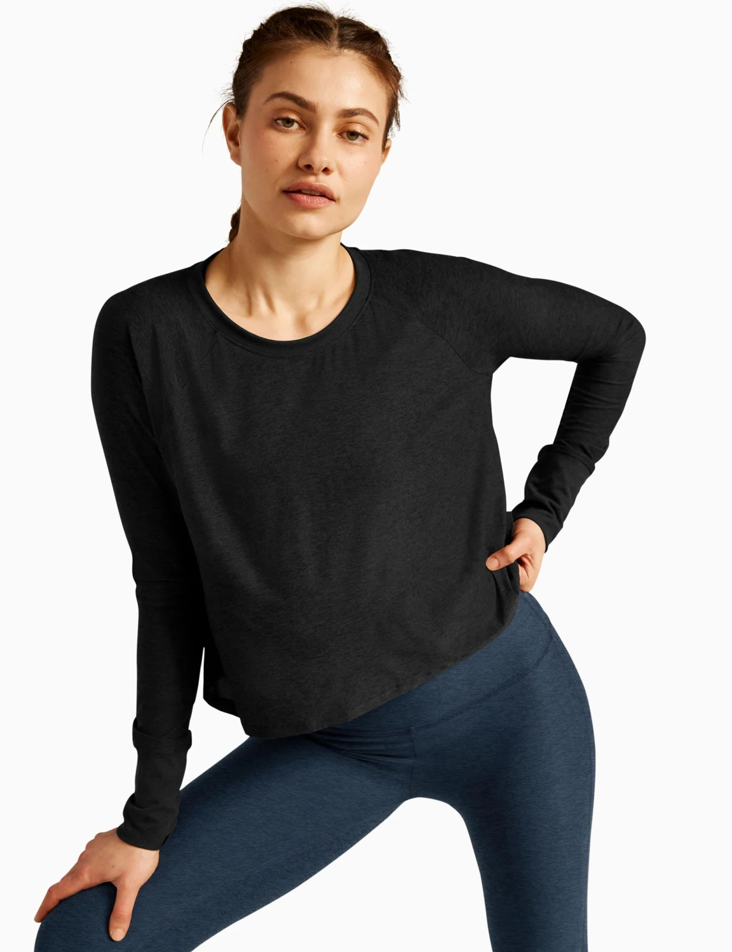 Beyond Yoga Featherweight Daydreamer Pullover - Darkest Night 3 Beyond Yoga Featherweight Daydreamer Pullover - Darkest Night