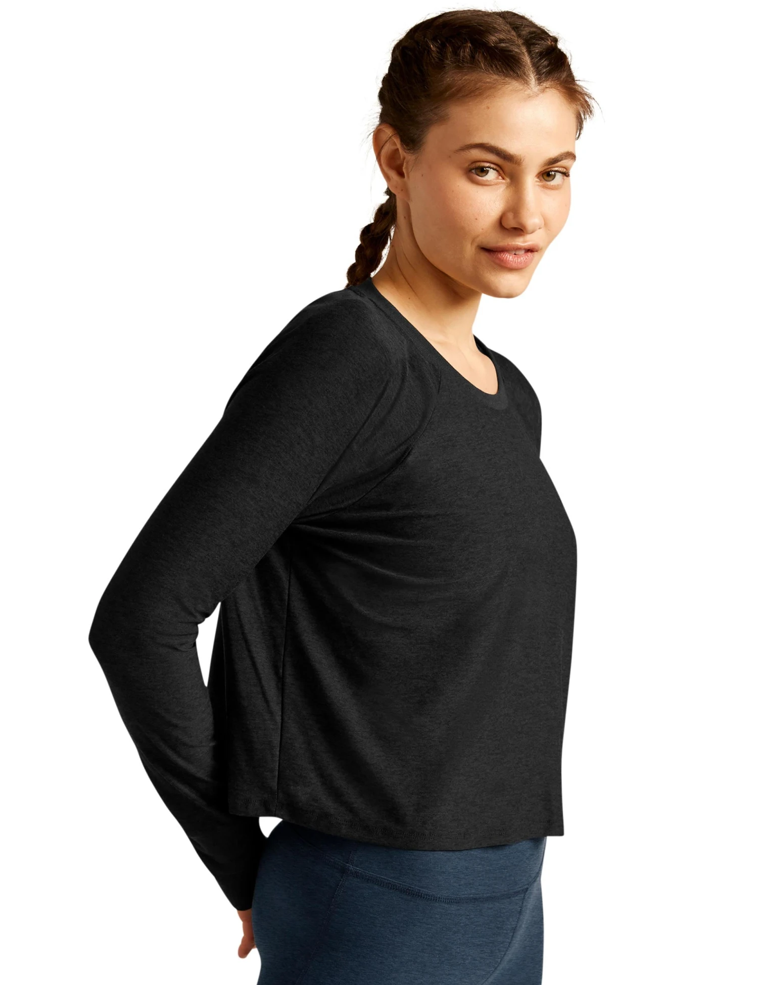 Beyond Yoga Featherweight Daydreamer Pullover - Darkest Night 5 Beyond Yoga Featherweight Daydreamer Pullover - Darkest Night - Image 3