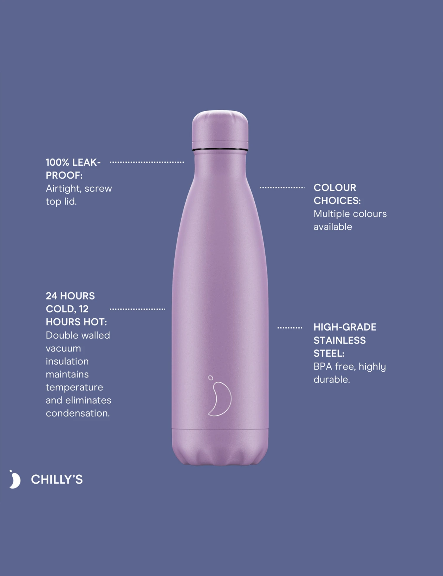 Chrome Rose Gold Water Bottle | 500ml 5 Chrome Rose Gold Water Bottle | 500ml - Image 3