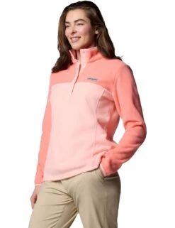 Columbia Benton Springs Half Snap Pullover - Pink Sand/Alpenglow -The Sports Edit columbia benton springs half snap pullover pink alpenglow 2085651 669 3