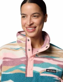 Columbia Helvetia II Cropped Sherpa Half Snap Printed Fleece - River Blue Rogue Valley -The Sports Edit columbia helvetia ii cropped sherpa half snap printed fleece blue rogue valley 2098501364 3