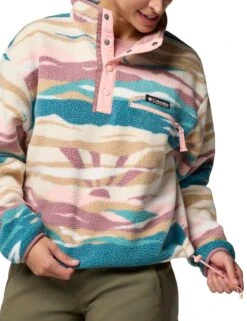 Columbia Helvetia II Cropped Sherpa Half Snap Printed Fleece - River Blue Rogue Valley -The Sports Edit columbia helvetia ii cropped sherpa half snap printed fleece blue rogue valley 2098501364 4