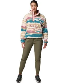 Columbia Helvetia II Cropped Sherpa Half Snap Printed Fleece - River Blue Rogue Valley -The Sports Edit columbia helvetia ii cropped sherpa half snap printed fleece blue rogue valley 2098501364 6