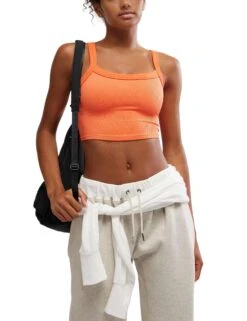 All Clear Cami Solid - Flame -The Sports Edit free people movement all clear cami solid flame ob1778542 6001 5