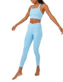 High Waisted 7/8 Wrap Lose Control Leggings - Alaskan Blue -The Sports Edit free people movement hw 7 8 wrap lose control leggings alaskan blue OB1405439 5413 2
