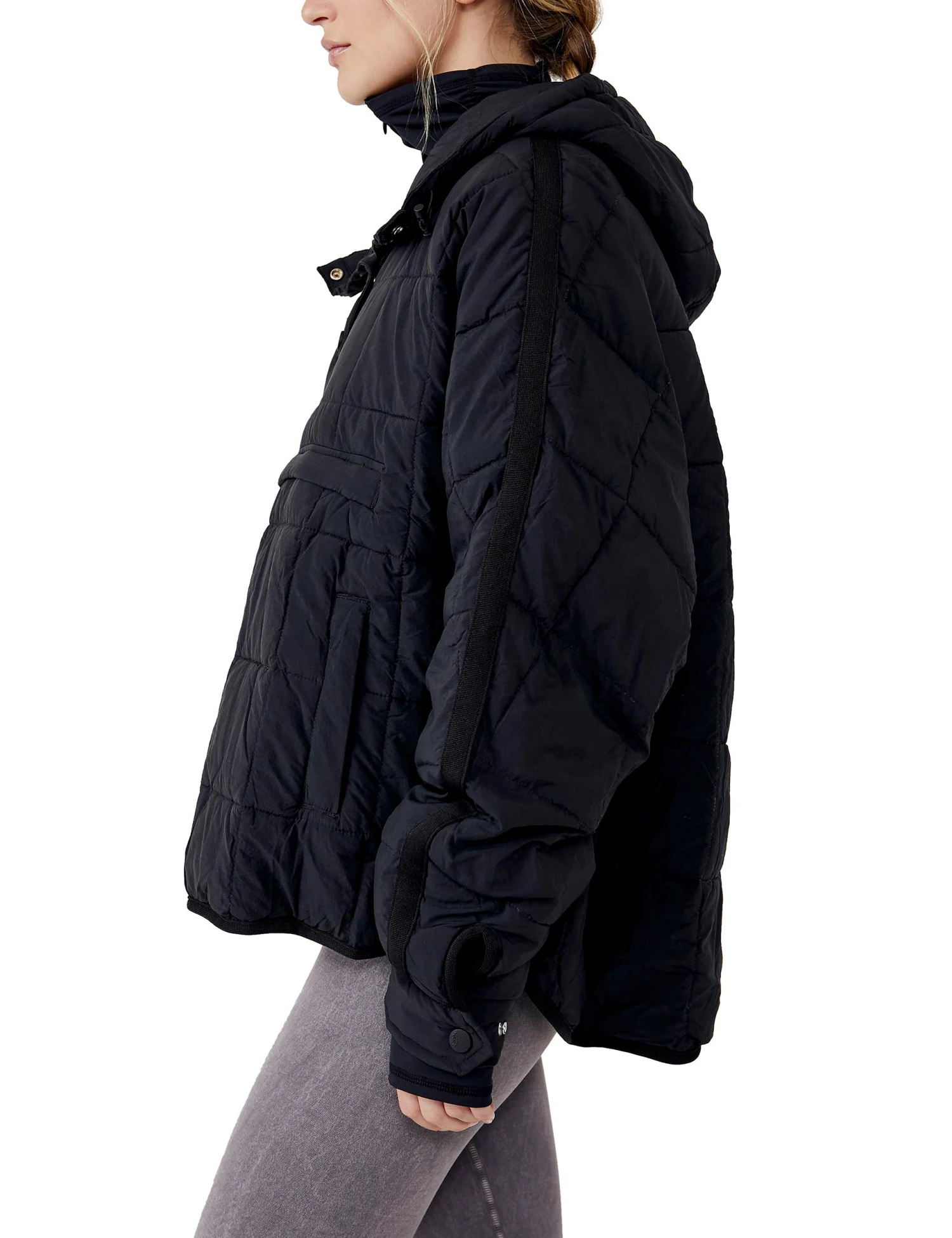 Pippa Packable Pullover Puffer - Black 4 Pippa Packable Pullover Puffer - Black - Image 2