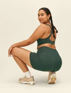 High Waisted Run Short - Moss -The Sports Edit girlfriend collective high waisted run short moss 4