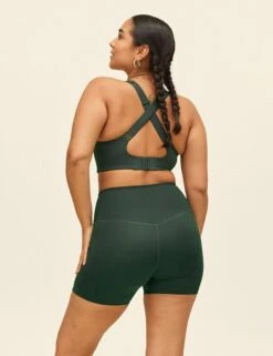 High Waisted Run Short - Moss -The Sports Edit girlfriend collective high waisted run short moss 6