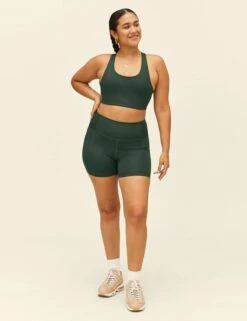 High Waisted Run Short - Moss -The Sports Edit girlfriend collective high waisted run short moss 8