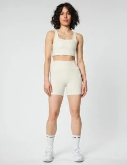 High Waisted Run Short - Ivory -The Sports Edit girlfriend collective hw run short ivory 4013 sw 3