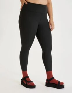RIB High Waisted Legging - Black -The Sports Edit girlfriend collective rib high waisted legging black 1