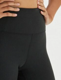 RIB High Waisted Legging - Black -The Sports Edit girlfriend collective rib high waisted legging black 3