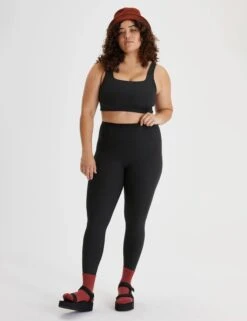 RIB High Waisted Legging - Black -The Sports Edit girlfriend collective rib high waisted legging black 4