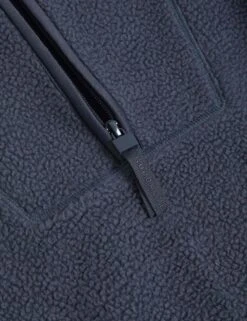 Borg Half Zip Longline Fleece Jacket - Nightshade -The Sports Edit goodmove borg half zip longline fleece jacket nightshade 5974 5