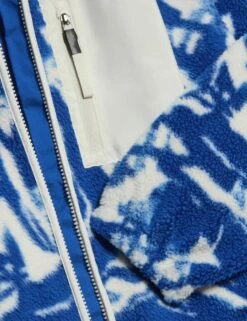Borg Printed Funnel Neck Zip Up Fleece Jacket - Blue/White 12 Borg Printed Funnel Neck Zip Up Fleece Jacket - Blue/White -The Sports Edit goodmove borg printed funnel neck zip up fleece jacket blue white 6363p 3