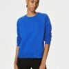 Cotton Rich Crew Neck Sweatshirt - Electric Blue 1 Cotton Rich Crew Neck Sweatshirt - Electric Blue -The Sports Edit goodmove cotton rich crew neck sweatshirt electric blue T51 3009R 1